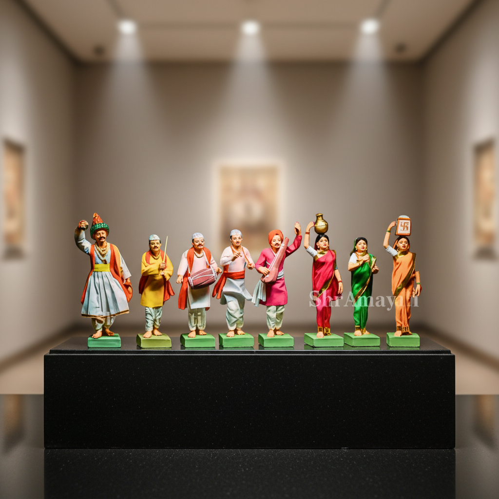 SHRI ART – Dindi Handcrafted Figurines Authentic Materials & Fine Detailing Pack of 8 Pieces
