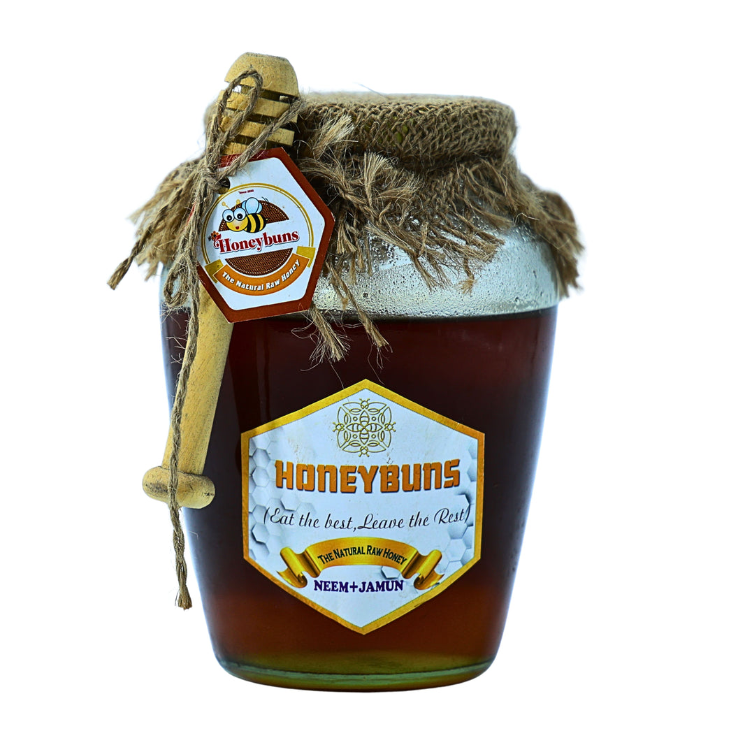 HONEYBUNS Neem Jamun Honey Natural Raw Herbal Honey No Artificial Essence 1 kg