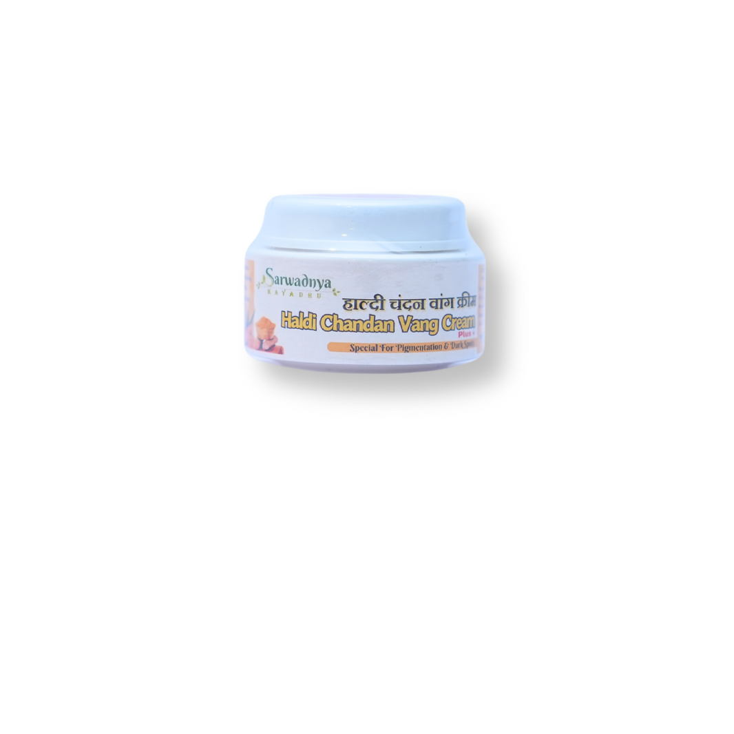 SARVADNYA Haldi Chandan Wang Face Cream, Natural Ingredients,No Artificial Content, Pack of 150 gm