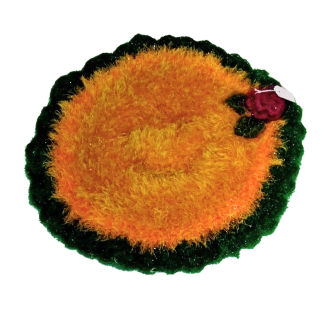 P D Creative Woolen Microm Woolen Table Mat, Yellow and Green Colour, Made By Tuljai SHG, Pack Of 1 Piece