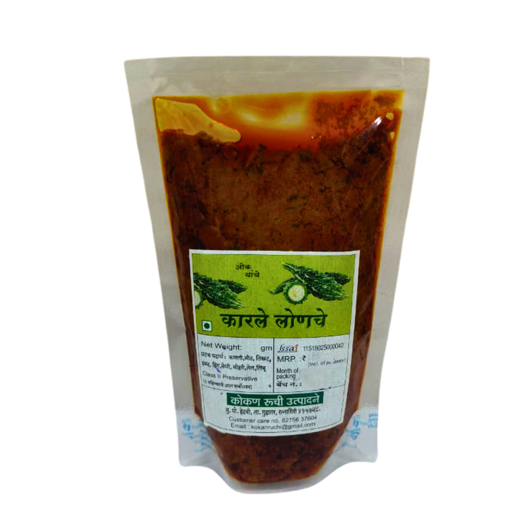 LAXMI NARAYAN Bitter Gourd Karale Pickle Spicy Traditional Homemade Condiment Prepared from Karale Pack of 200 gm