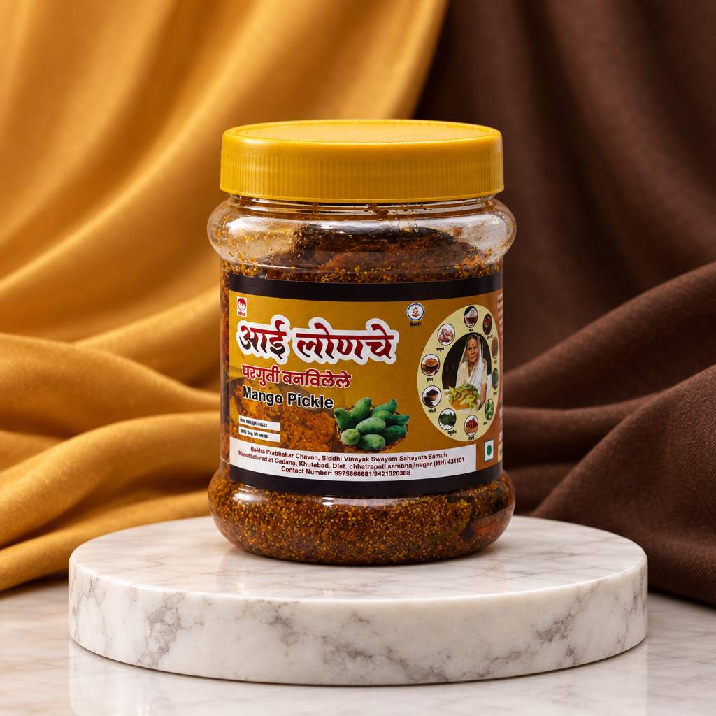 AAI, Siddhivinayak Mango Pickle, Natural Ingredients, No Artificial Essence, Pack of 500 gms