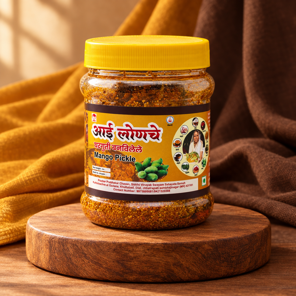AAI, Siddhivinayak Mango Pickle, Natural Ingredients, No Artificial Essence, Pack of 500 gms