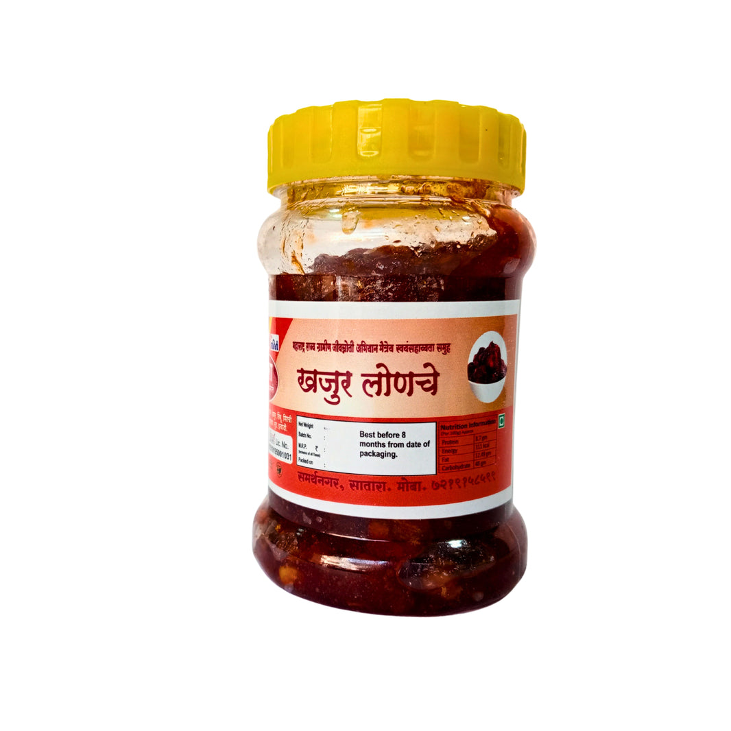 ASHA FOODS Dates Pickle, Khajur Lonache, Maitrey SHG, Natural Ingredients, No Artificial Colour, Pack of 200 gm