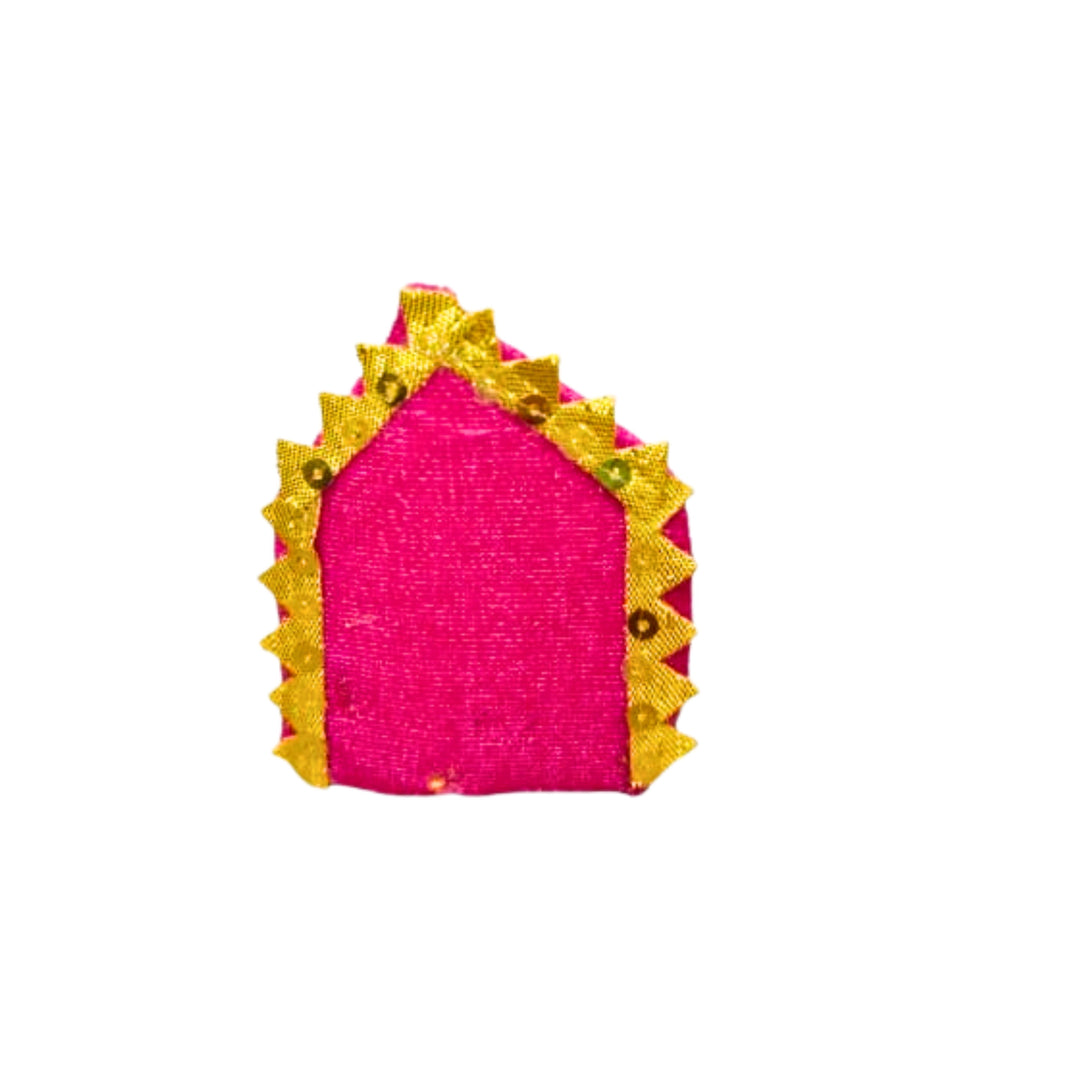MORAYA Velvet Back Cushion for God Idols, Small, Decorative Pillow, Pink Colour, Rukhamini SHG, Pack Of 1