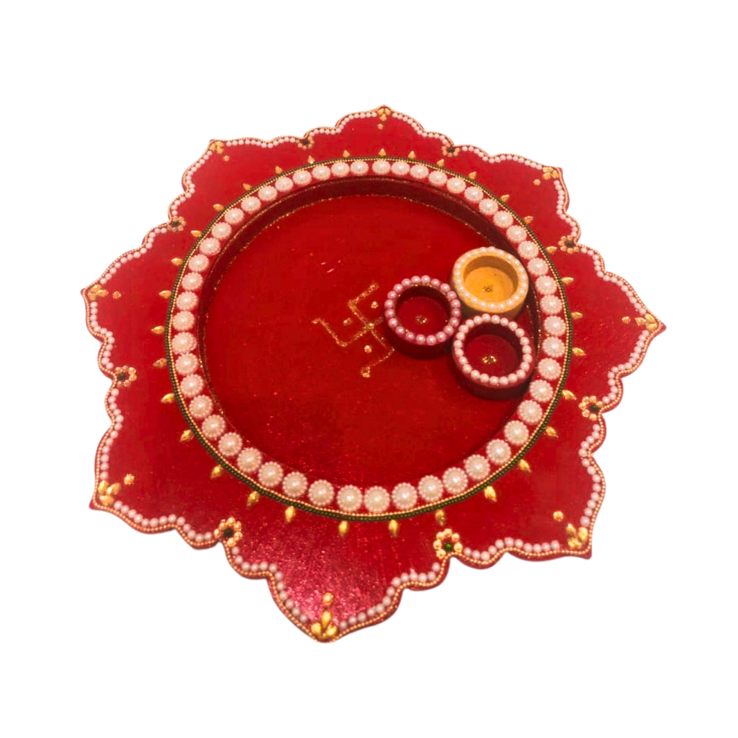 NAMA FUSION, Big Puja Plate Decor, Yogiraj SHG, Local Craftsmanship, Pack of 1 no