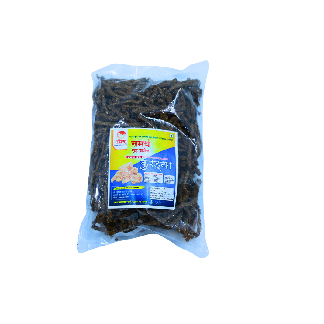 PIYUSH GRUH UDYOG, Bharad Dhanya Kurdai, Handmade, Samarth SHG, High-Quality Ingredients, Crispy, Flavor, Pack of 500 gms