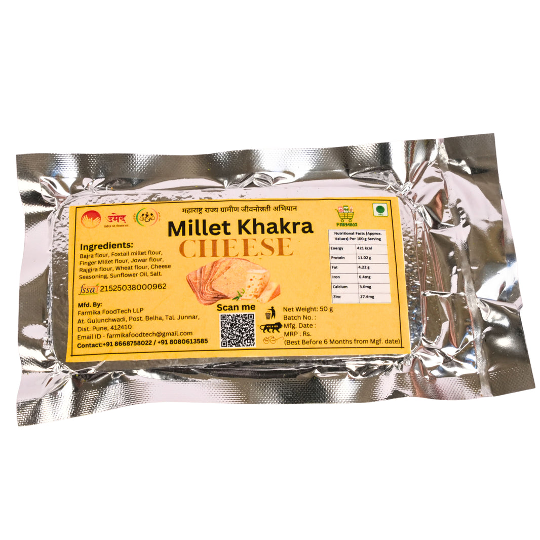 FARMIKA - Millets Cheese Khakhra | Natural, Pure, Traditional, Handmade | 50g