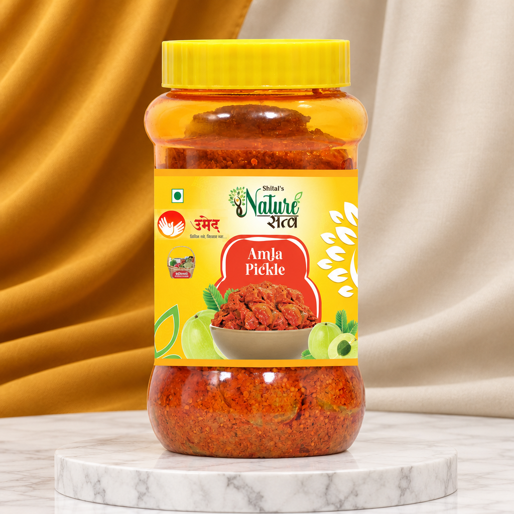 NATURE SATVA Amla Pickle Pack of 500 gm Sweet Tangy Traditional Fruit Condiment Rich Vitamin C Digestive Support