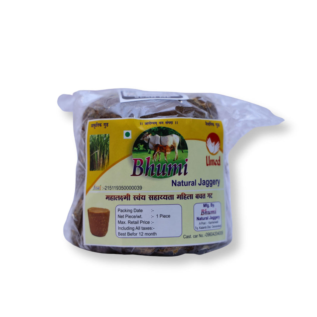 BHUMI, Pure Deshi Gul Jaggery, Natural, Chemical Free, Pack of 500gm