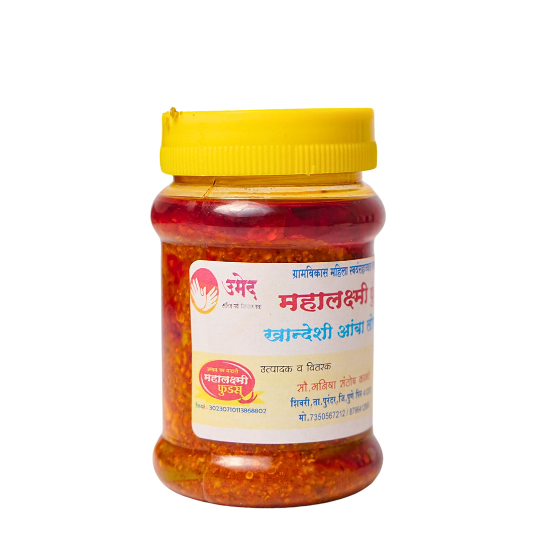 MAHALAKSHAMI FOODS, Khandeshi Mango Pickle, Garmvikas SHG, Natural Ingredients, No Artificial Colour, Pack of 250 gm