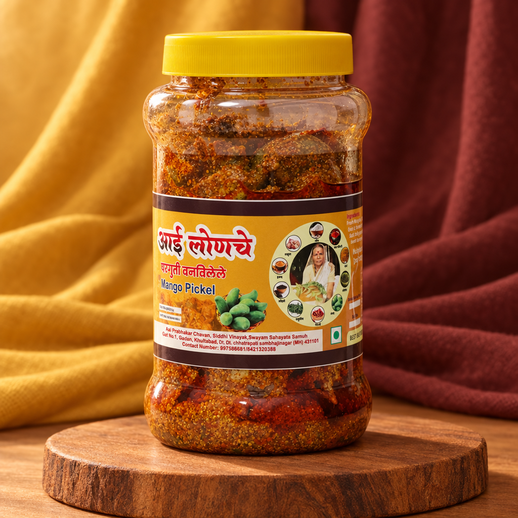 AAI, Siddhivinayak Mango Pickle, Natural Ingredients, No Artificial Essence, Pack of 1000 gms