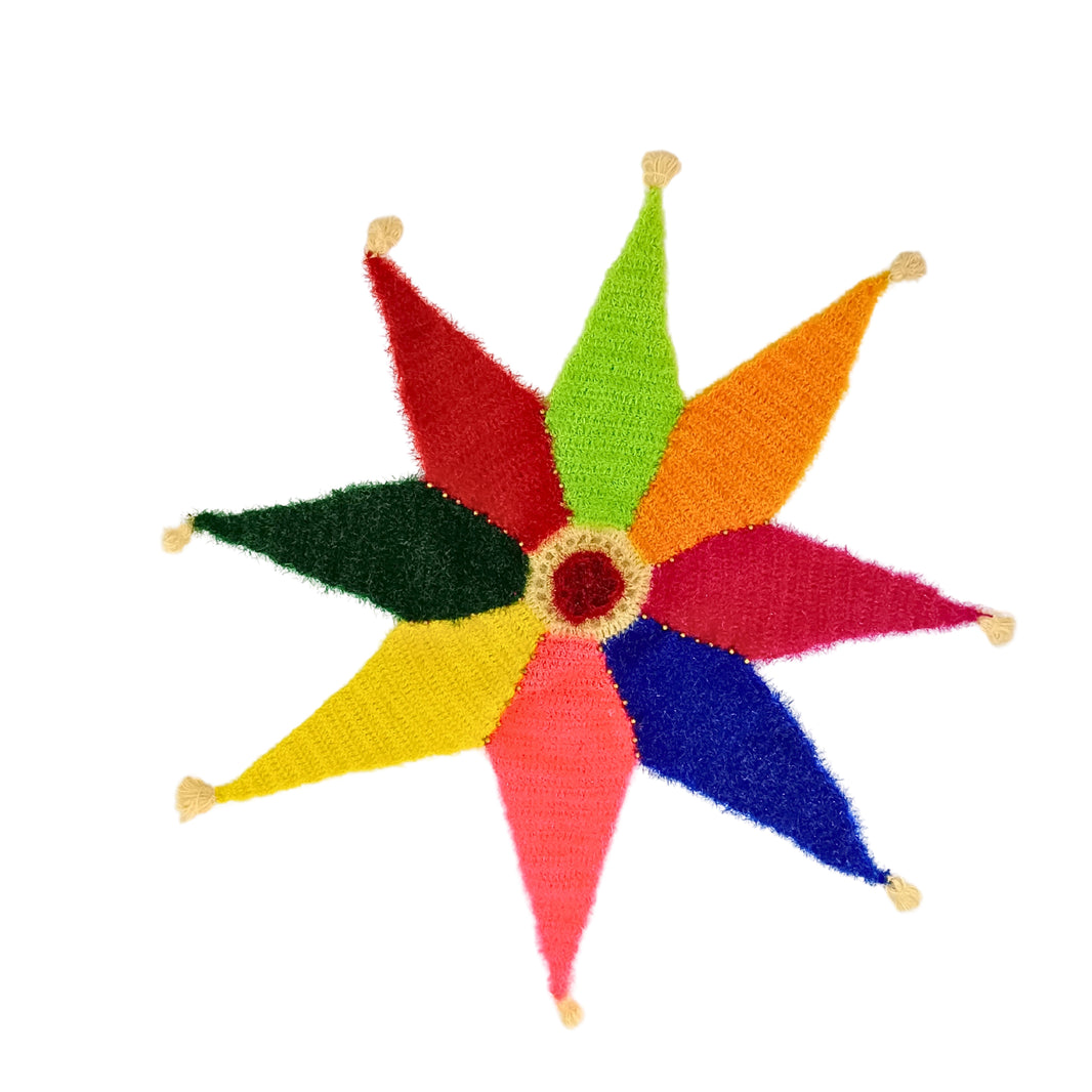 VAISHNAVI Woolen Table Mat, Flower Design, Made By Vaishnavi SHG, Pack Of 1 Piece