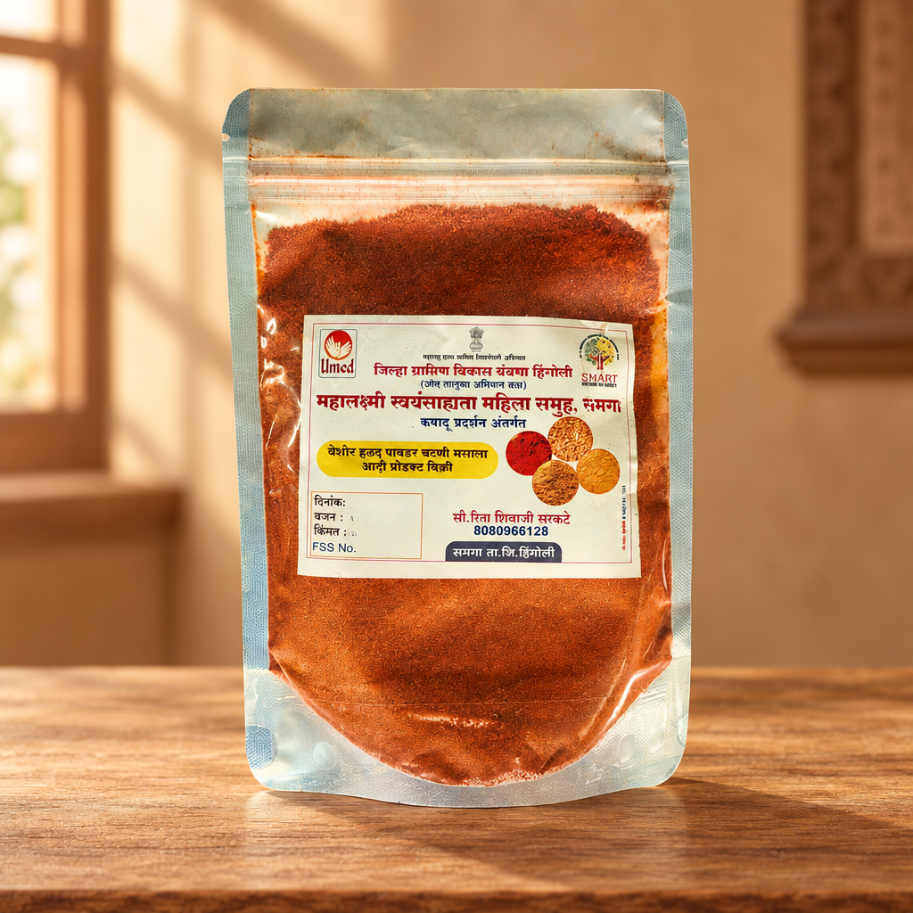 MAHALAXMI – mirchi Powder - pungent, sun-dried, bold colour - Pack of 225 gm