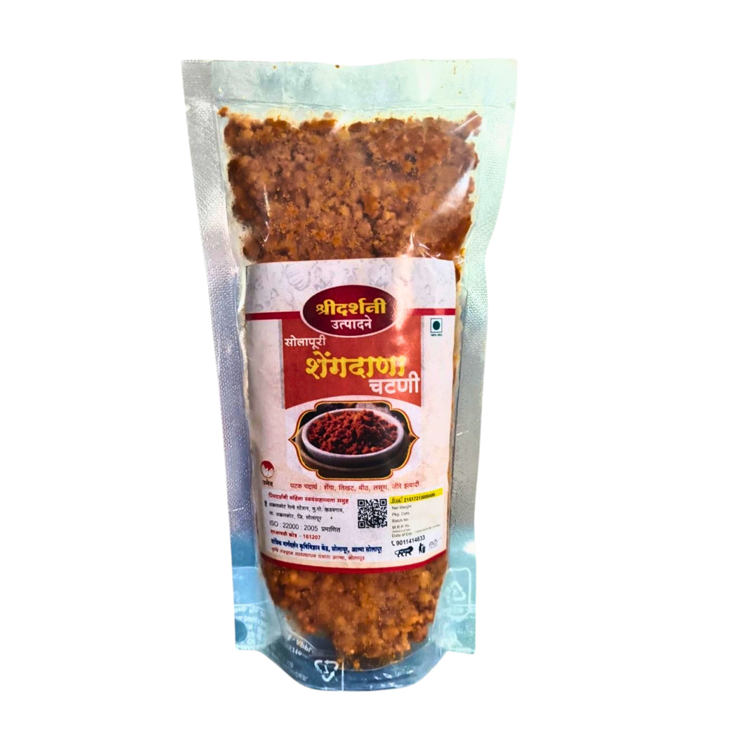 SHREEDARSHANI FOODS Shenga Chatani Protein Rich Roasted Groundnut Chutney Balanced Spice Nutty Aroma Suitable For Daily Meals And Travel Food 250gm