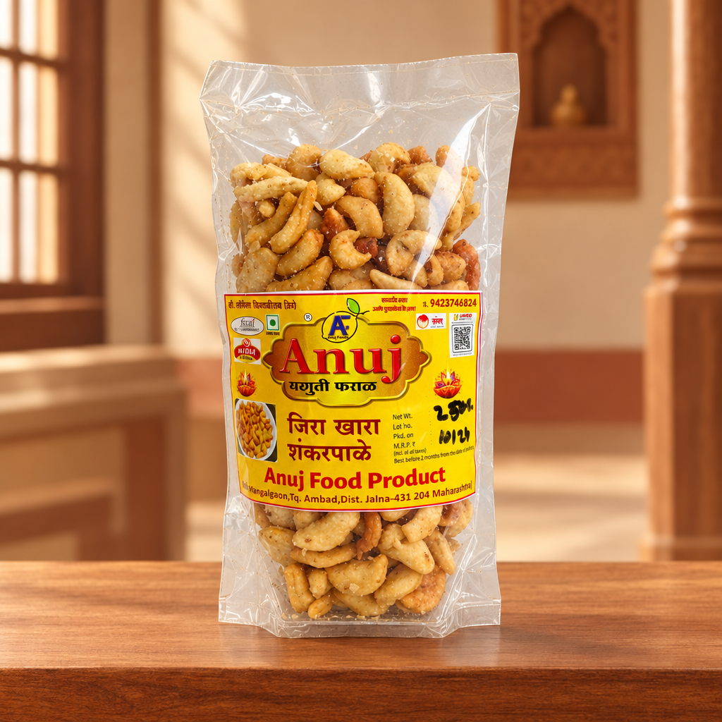ANUJ FOODS Jeera Khara Shankarpale, 250 g | No Artificial Flavours