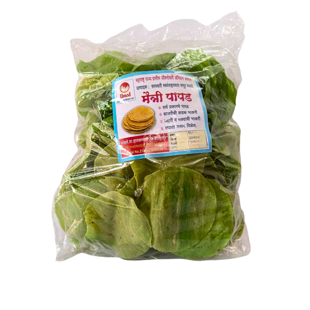 MAITRI Rice Shabu Palak Papad, Made By Saraswati SHG, Natural Ingredients, No Artificial Chemical, Pack of 1000 gms