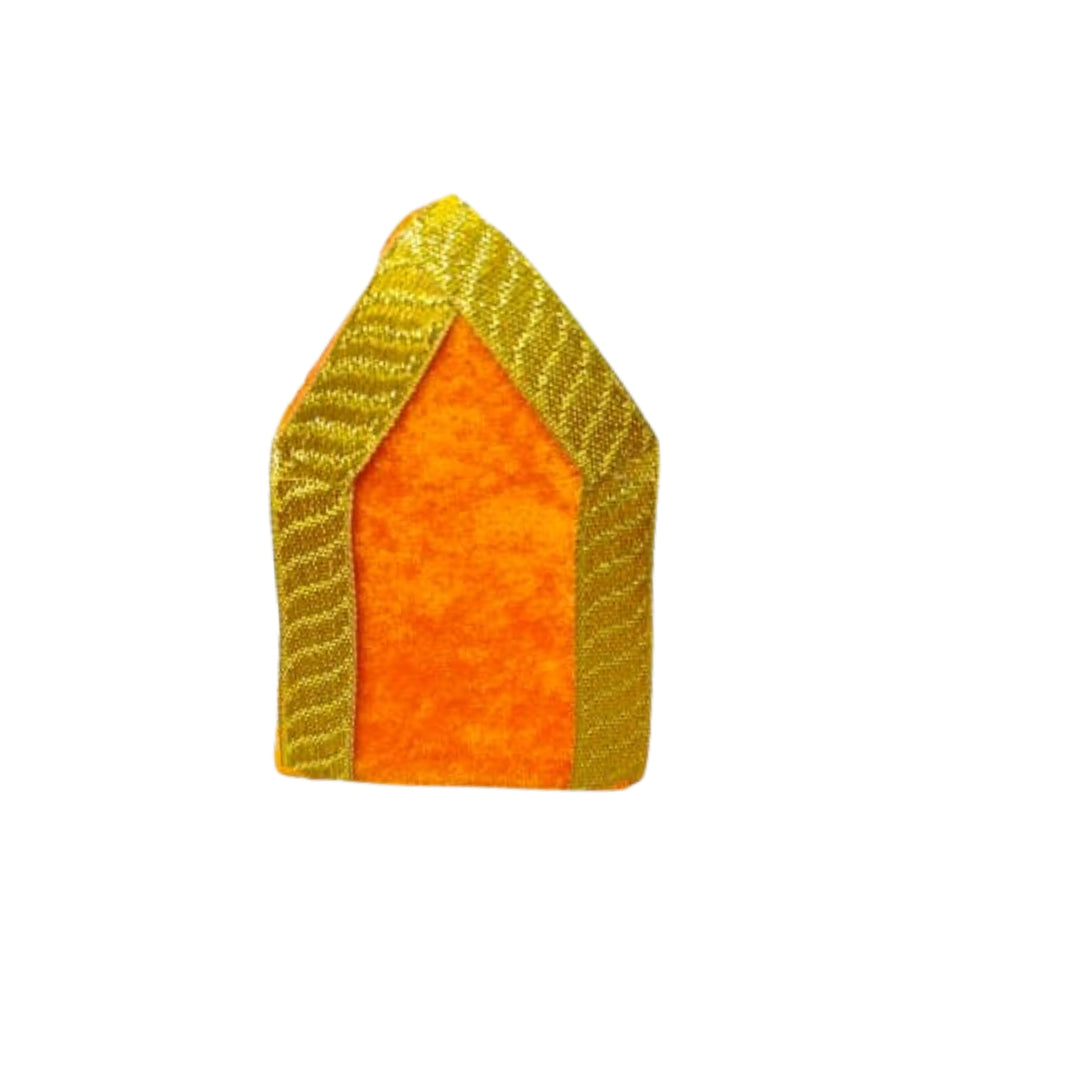 MORAYA Velvet Back Cushion for God Idols, Medium, Decorative Pillow, Orange Colour, Rukhamini SHG, Pack Of 1