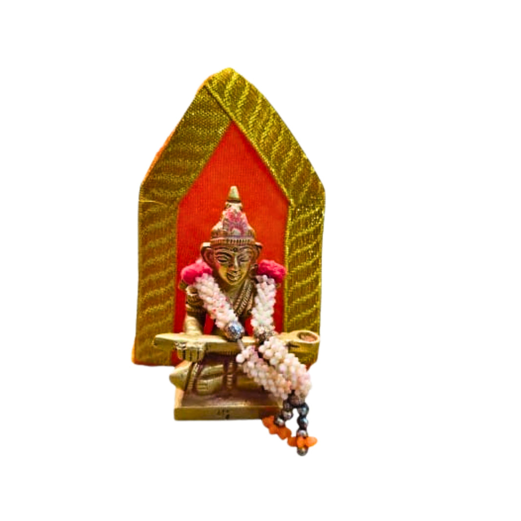 MORAYA Velvet Back Cushion for God Idols, Medium, Decorative Pillow, Orange Colour, Rukhamini SHG, Pack Of 1