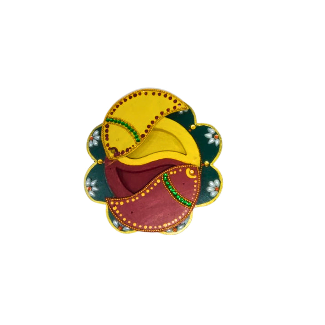 NAMA FUSION, Haldi Kumkum Karanda (Holder), Fish Shape, Yogiraj SHG, Local Craftsmanship, Pack of 1 no