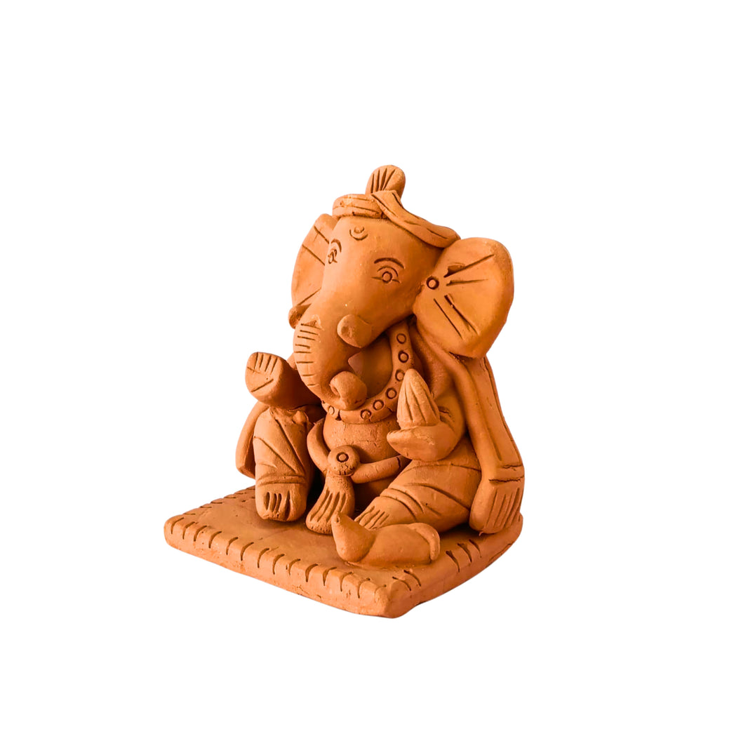 SADGURU ECO FRIENDLY Ganapati On Paat (Big), Made By Natural Soil, Local Craftsmanship, Pack Of 1