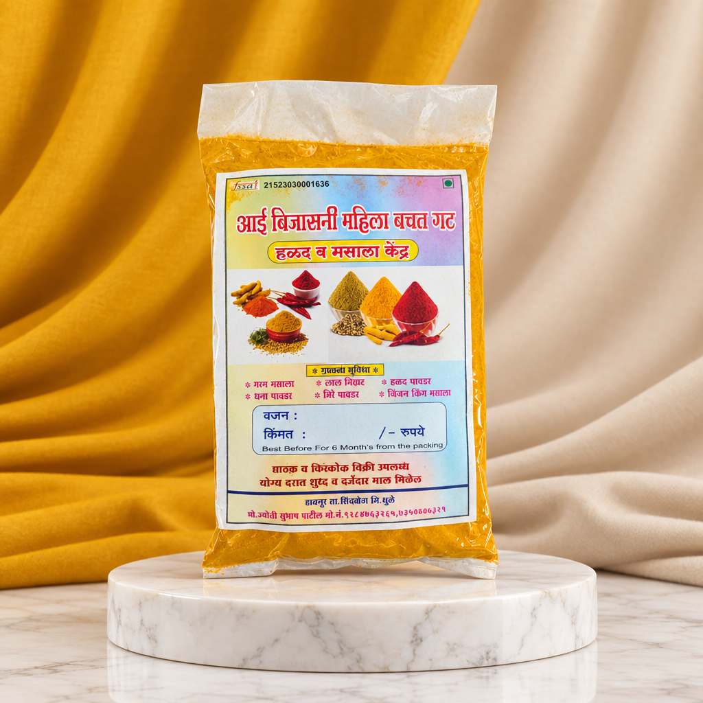 AAI BIJASANI Halad Powder Pack Of 250gm Turmeric Powder Natural Color Flavor Traditional Cooking Spice