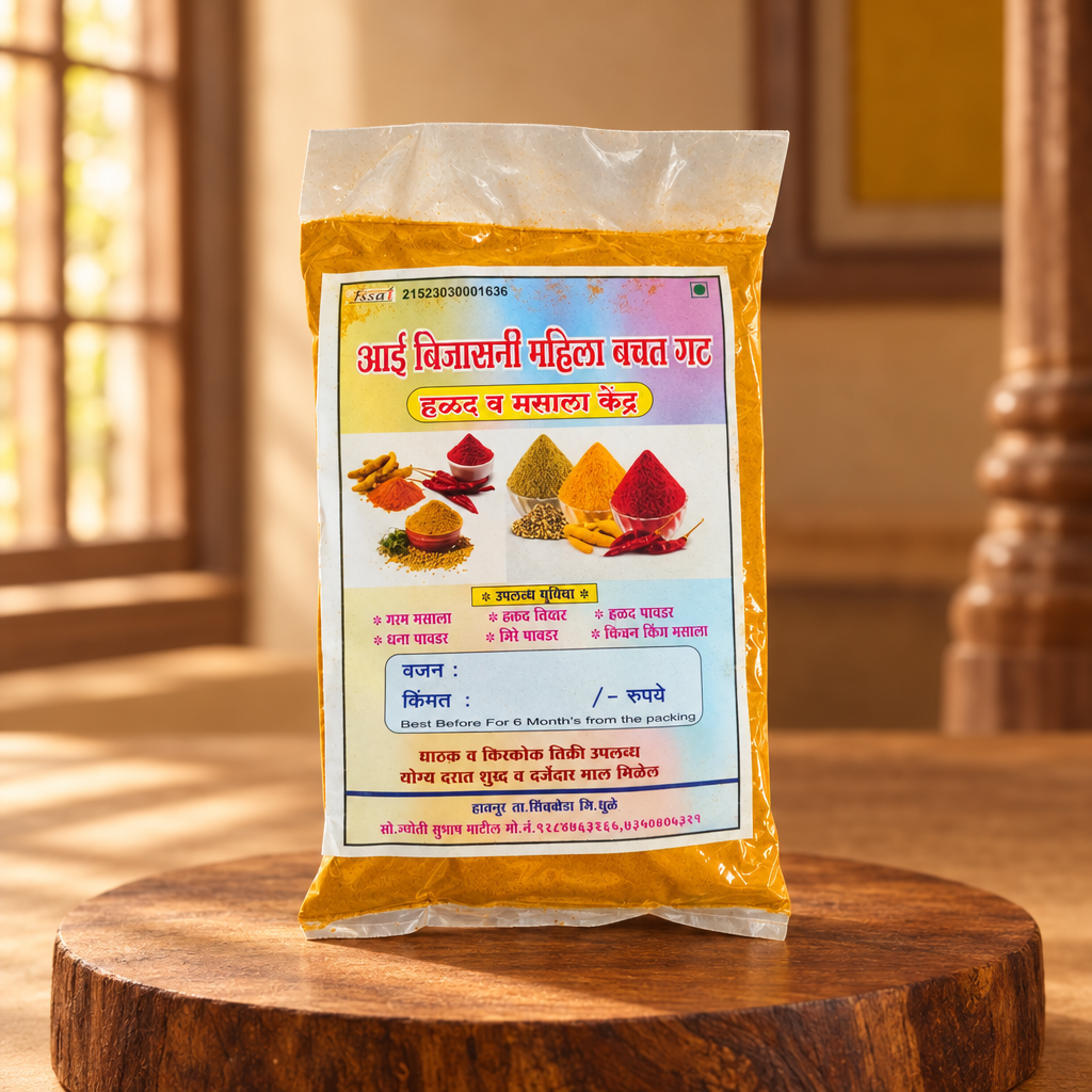 AAI BIJASANI Halad Powder Pack Of 250gm Turmeric Powder Natural Color Flavor Traditional Cooking Spice