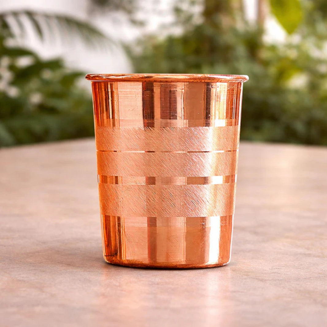 GRAMIN ARTIST Pure Copper Glass 300ml Pack Of 1 Piece Traditional Drinking Glass Ayurvedic Health Benefits Durable Design