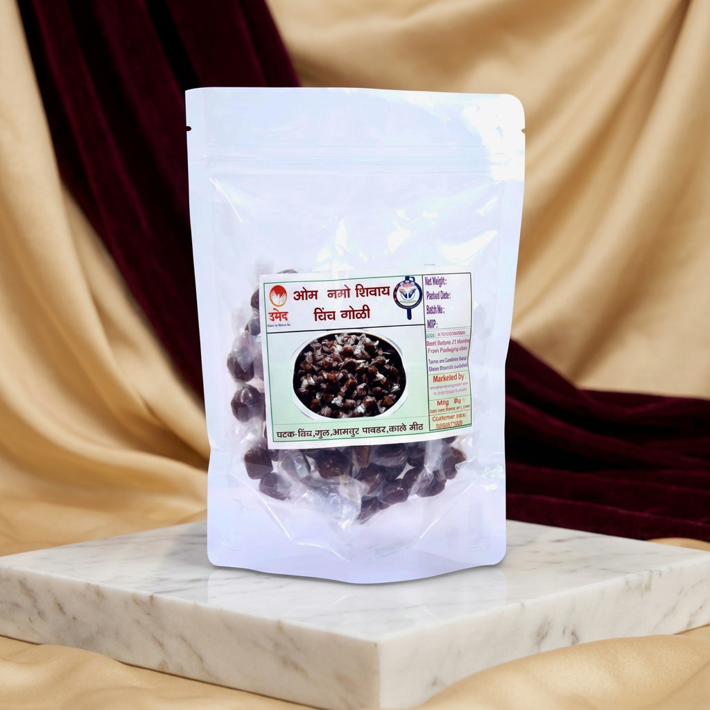 OM NAM SHIVYA Chinch Goli Tamarind Candy Pack of 100 gm Traditional Sweet Tangy Snack Authentic Homemade Flavor Natural Tamarind Delight