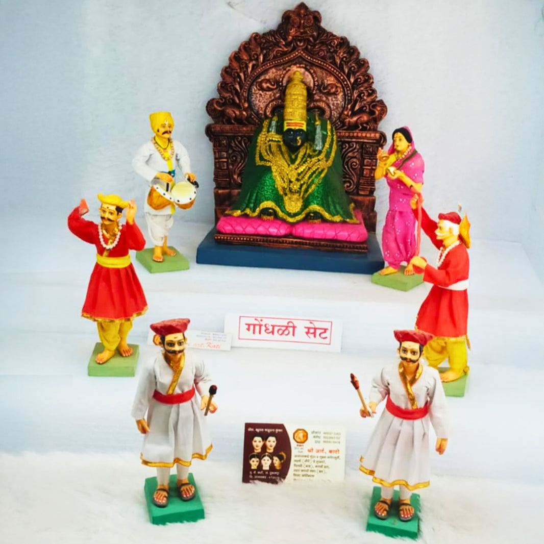 SHRI ART – Ghondhali Set Handcrafted Figurines Cultural & Durable Craft Pack of 7 Pieces