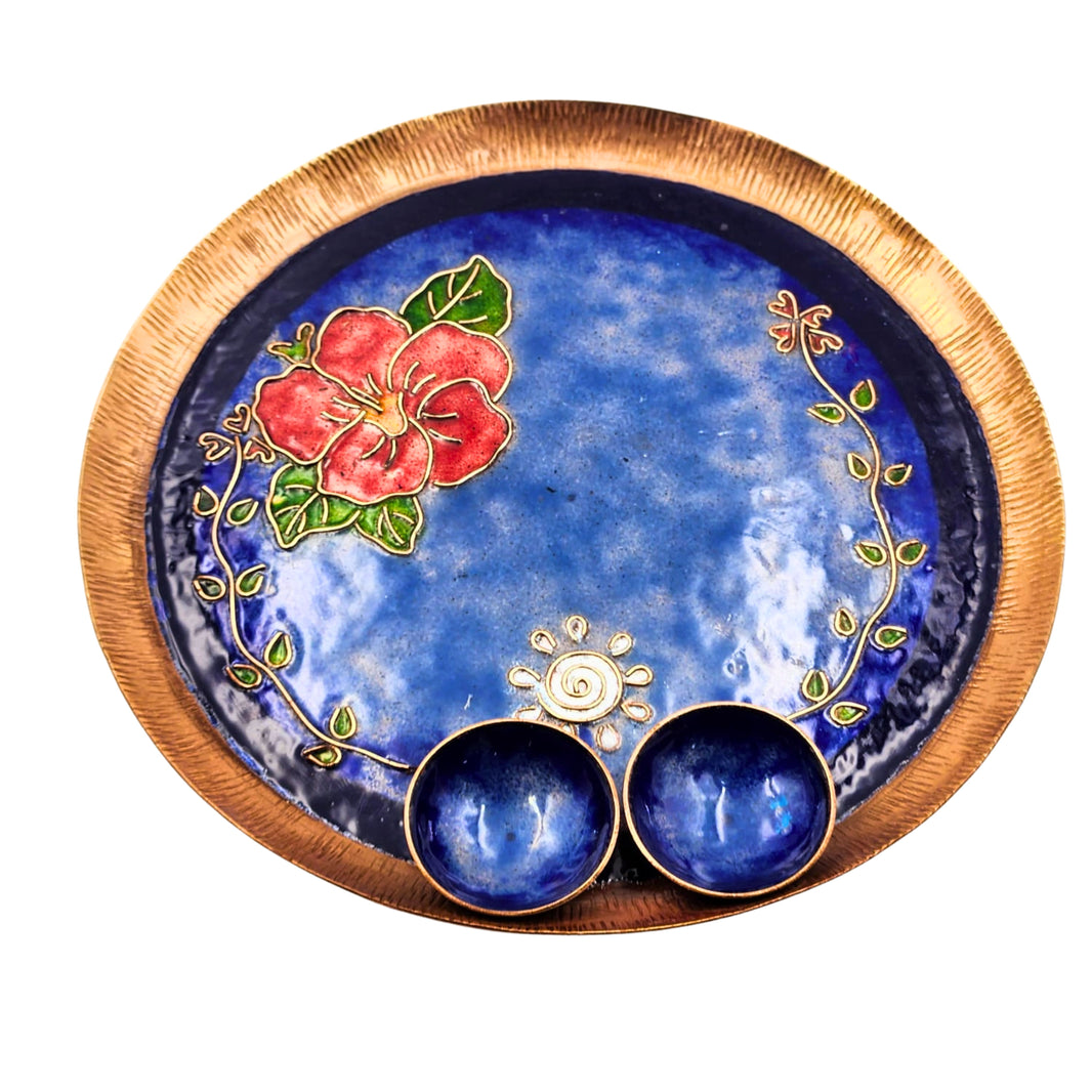 TAMRAKALA Jasmine Pooja Thali Pack Of 1 Item Floral Decorative Prayer Ritual Thali Festive Devotional Use