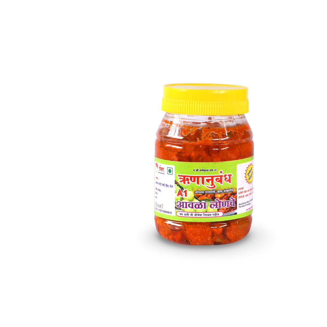 RUNANUBANDH Avala Pickle, Natural Ingredients, No Artificial Essence, Pack of 500 gms