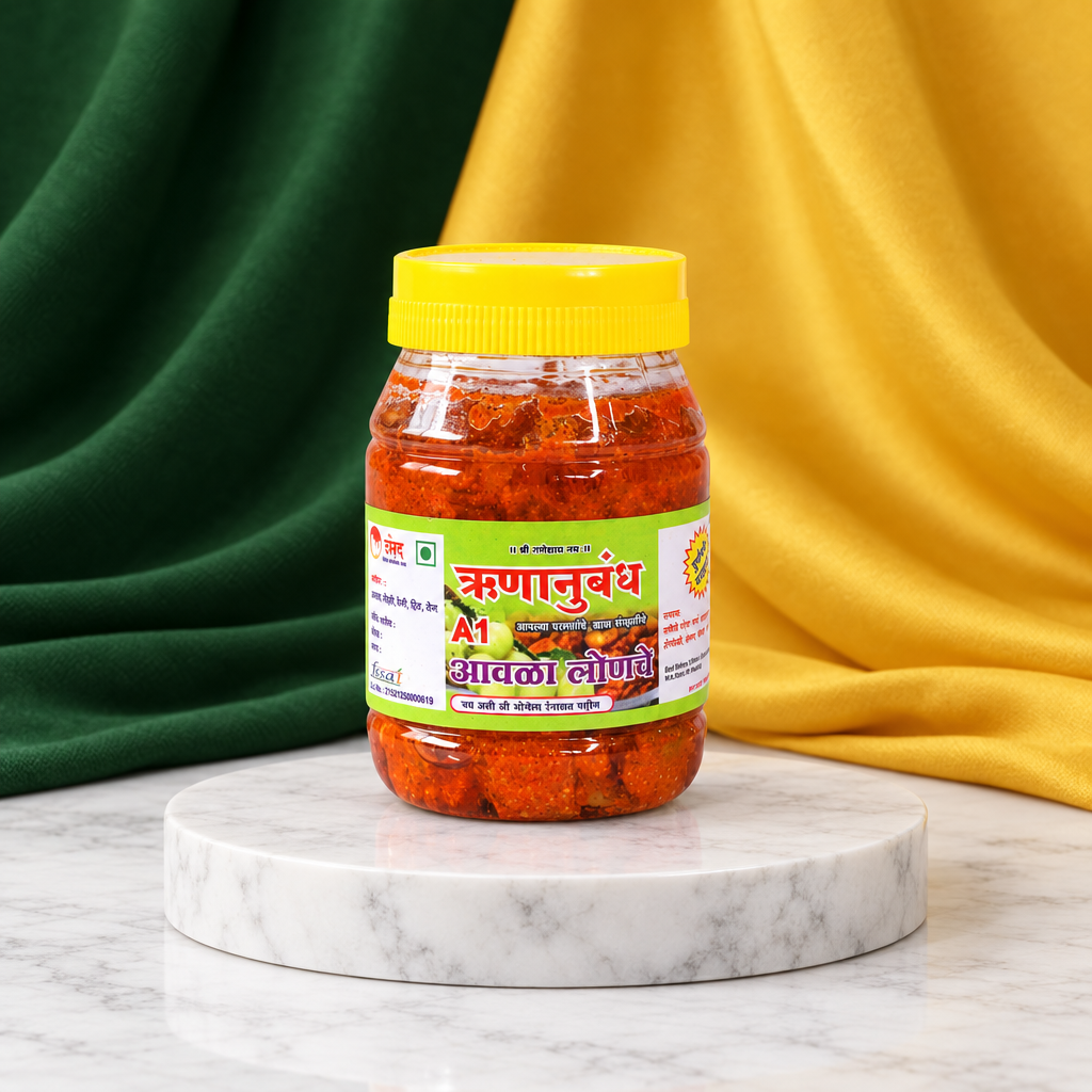 रुणानुबंध आवळा लोणचे, नैसर्गिक साहित्य, कोणतेही कृत्रिम सार, 200 ग्रॅमचा पॅक