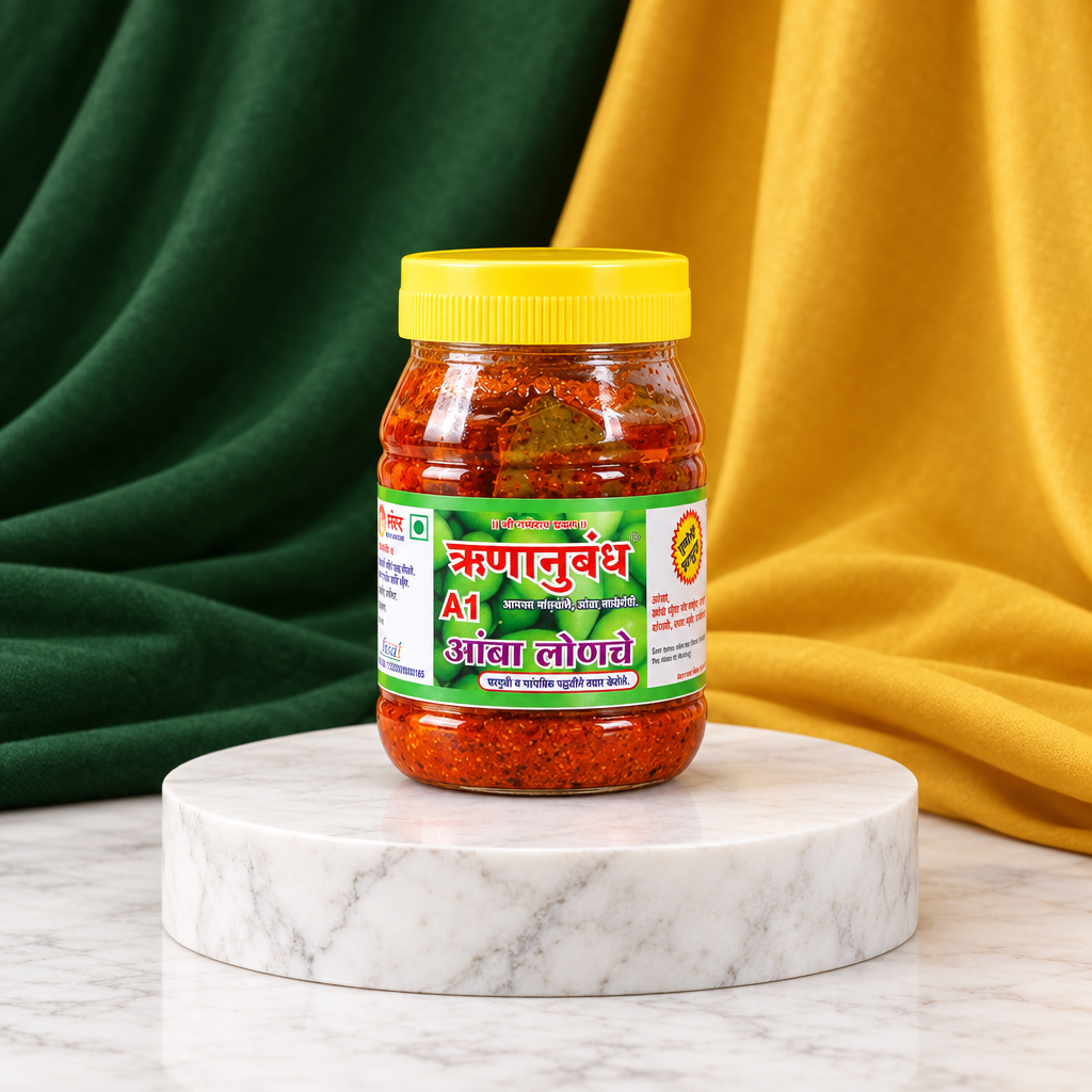 RUNANUBANDH Mango Pickle, Natural Ingredients, No Artificial Essence, Pack of 500 gm