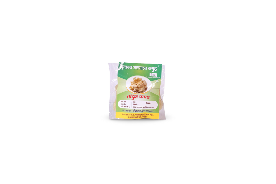 VRUNDAVAN UTPADAK SAMUH, Spices, Rice Papad, Made By Natural Ingredients, No Artificial Chemicals, Pack Of 200 gm