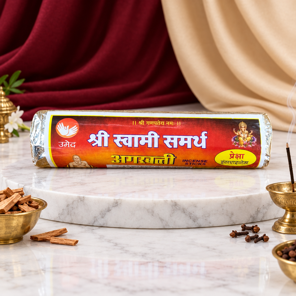 SAMRUDDHI Shree Swami Samarth Agarbatti Handmade Devotional Fragrance Crafted for Focused Prayer and Calm Worship Pack of 250 gm