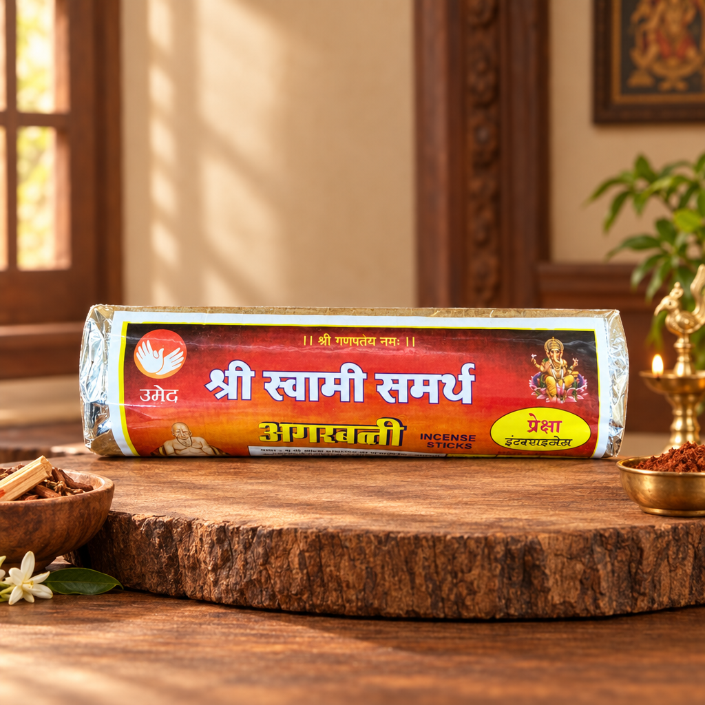 SAMRUDDHI Shree Swami Samarth Agarbatti Handmade Devotional Fragrance Crafted for Focused Prayer and Calm Worship Pack of 250 gm
