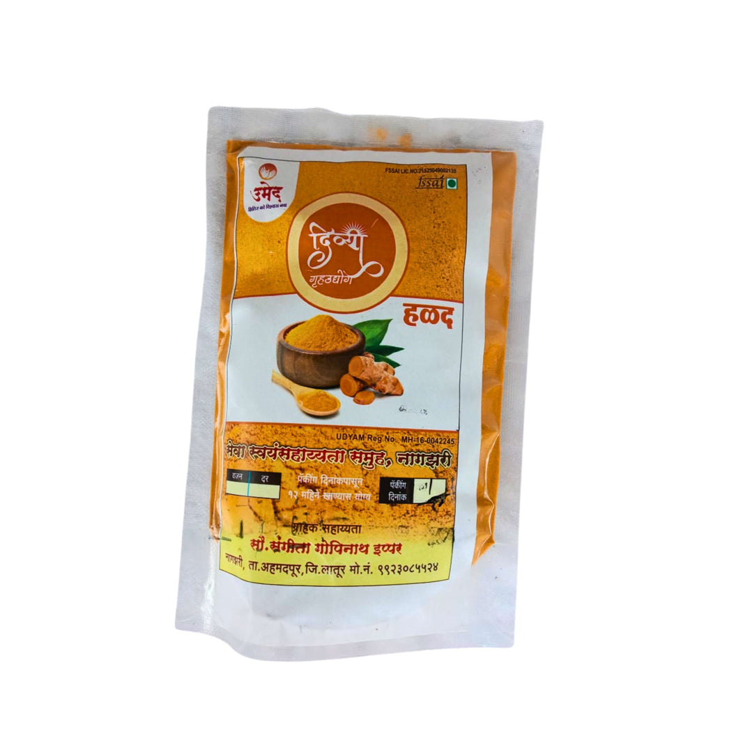 DIVYA Grahudyog Turmeric Powder, Seva SHG, Natural Ingredients, No Artificial Essence, Pack of 100 gm