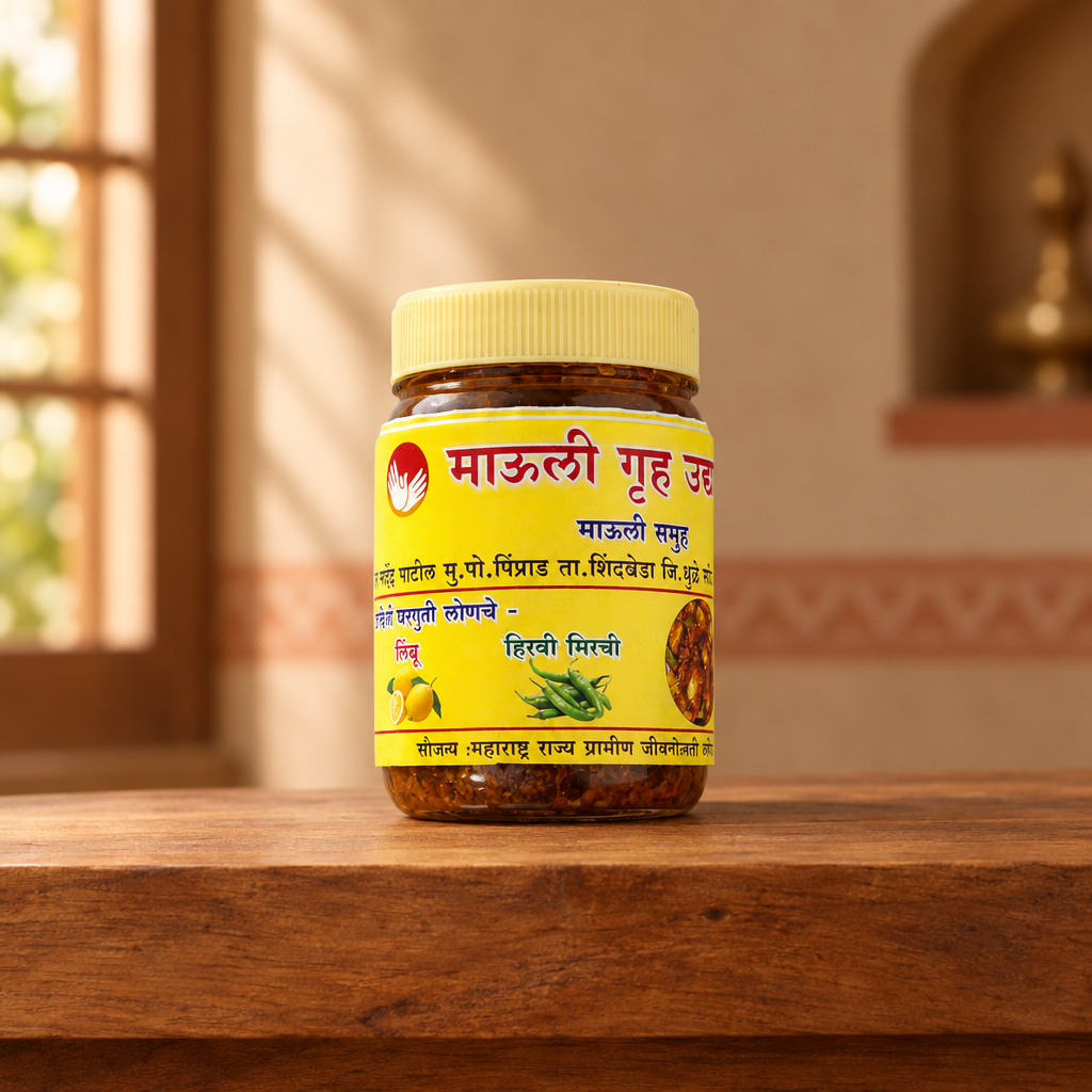 MAULI GRUH UDYOG Mirchi Lonche Pack Of 500gm Spicy Chilli Pickle Strong Flavor Traditional Side Dish