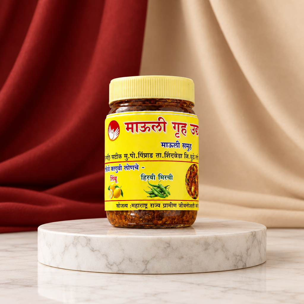 MAULI GRUH UDYOG Mirchi Lonche Pack Of 500gm Spicy Chilli Pickle Strong Flavor Traditional Side Dish