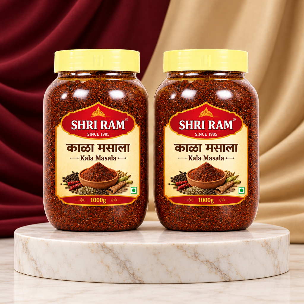 SHRI RAM Kala Masala Pack of 2000 gm(1000g X 2) Traditional Maharashtrian Spice Blend Rich Aroma Authentic Flavor Slow Roasted Kitchen Masala Premium Taste