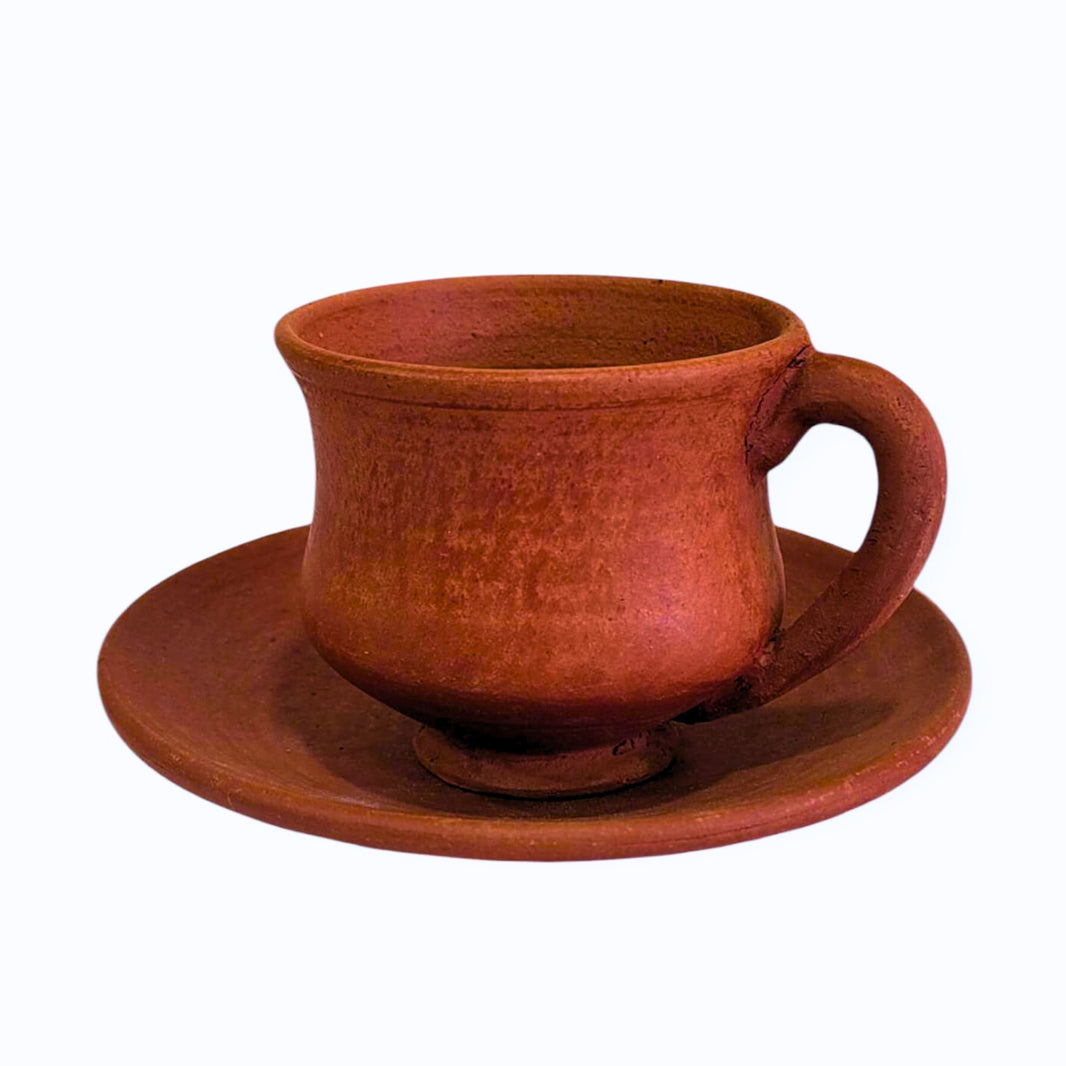 YASHASWINI MAHILA PG - Clay Tea Cup with Saucer (Bashi) | Natural, Pure, Traditional, Handmade | 1