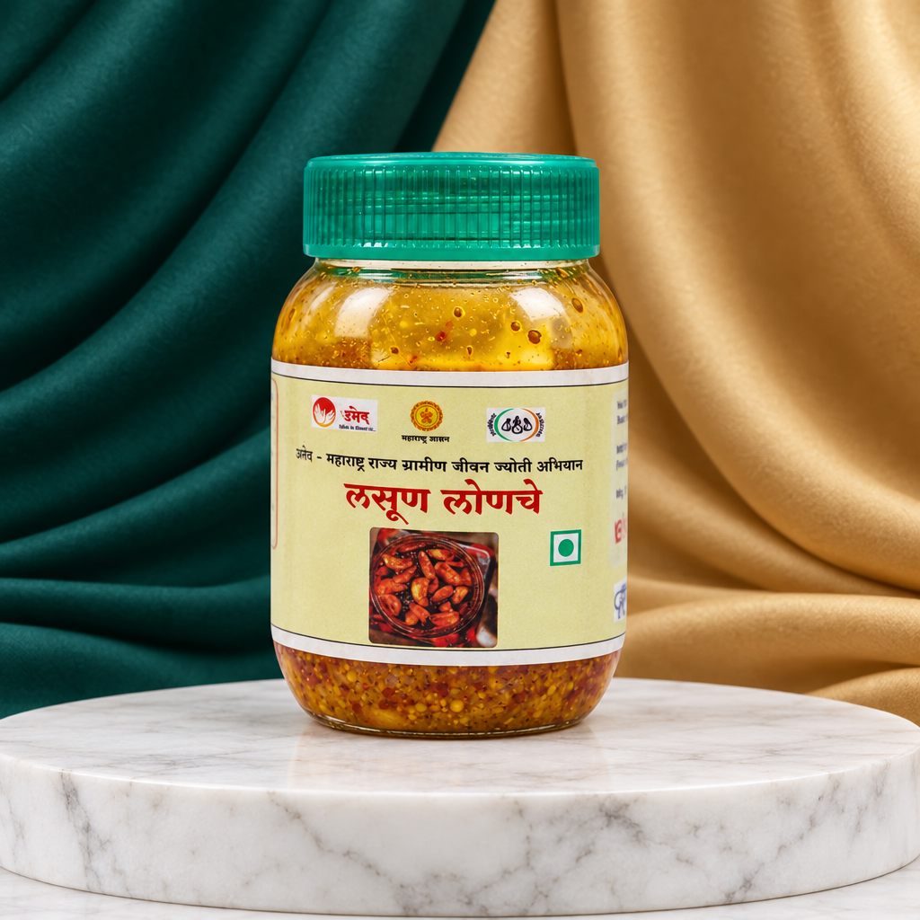 NISARG,Sanyog Garlic Pickle, Natural Ingredients, No Artificial Essence, Pack of 250 gms