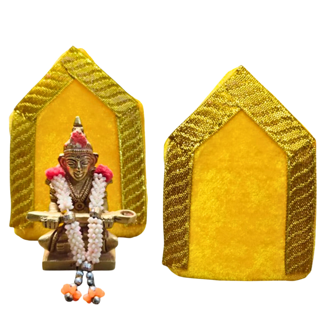 MORAYA Velvet Back Cushion for God Idols, Large, Decorative Pillow, Yellow Colour, Rukhamini SHG, Pack Of 1