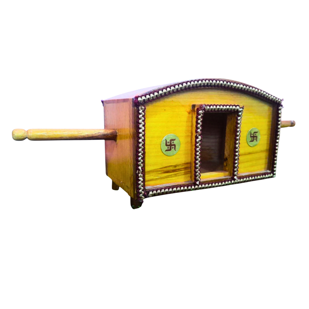 CHOUNDESWARI MAHILA SHG, KUNDAL ShowPiece Palanquin Wooden Craft (Doli) Handmade with care, Authentic taste, Preservative-free Pack of 1 Piece