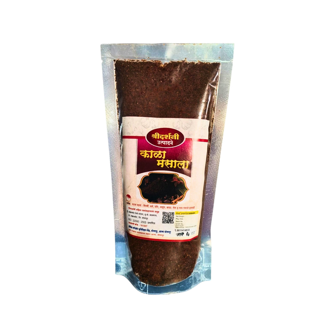 SHREEDARSHANI FOODS Kala Masala Traditional Maharashtrian Black Spice Blend Smoky Robust Flavour Dry Roasted Whole Spices Deep Brown Colour 250gm