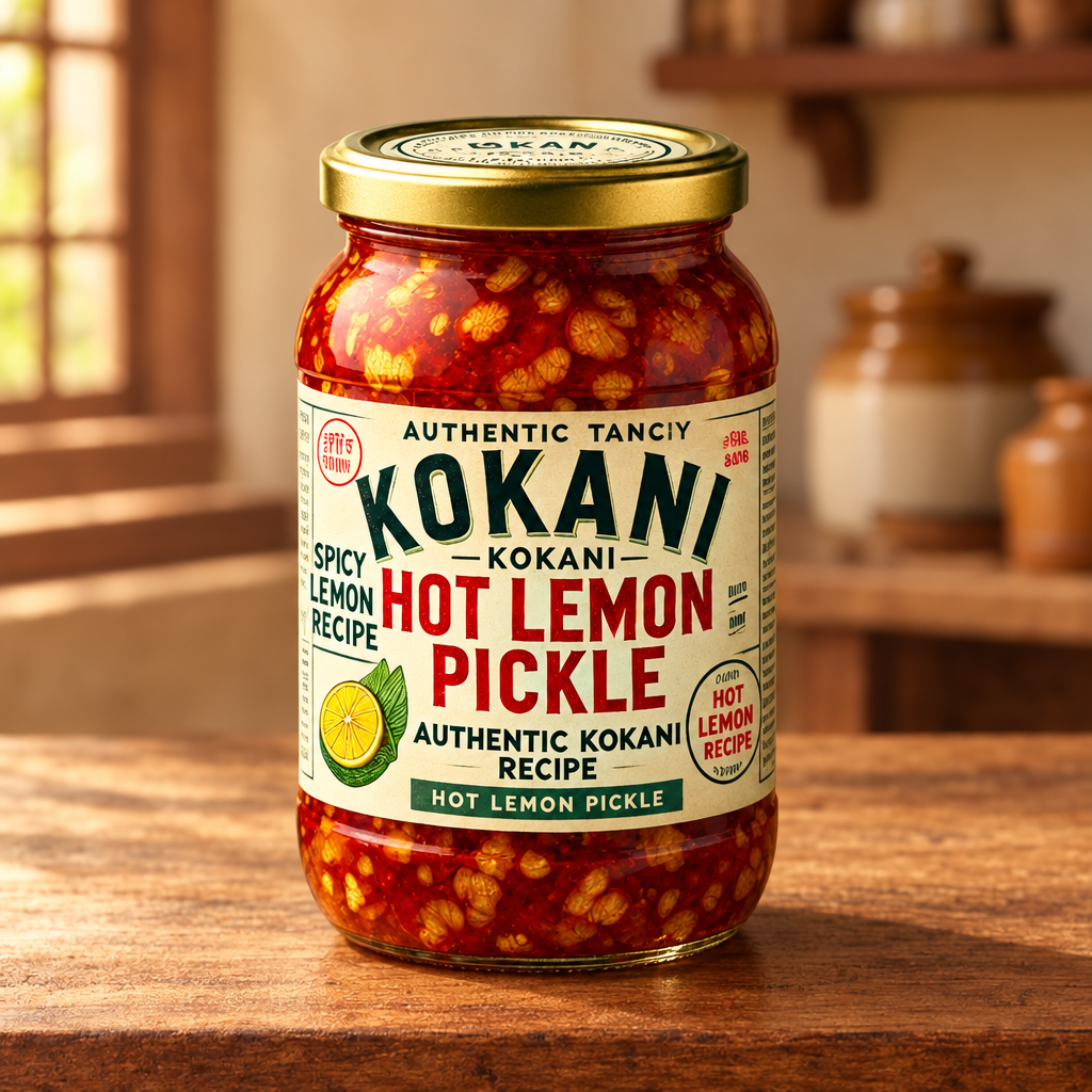Assal Kokani, Hot Lemon Pickle, Natural Ingredient, No Artificial Essence, Pack of 500 gms