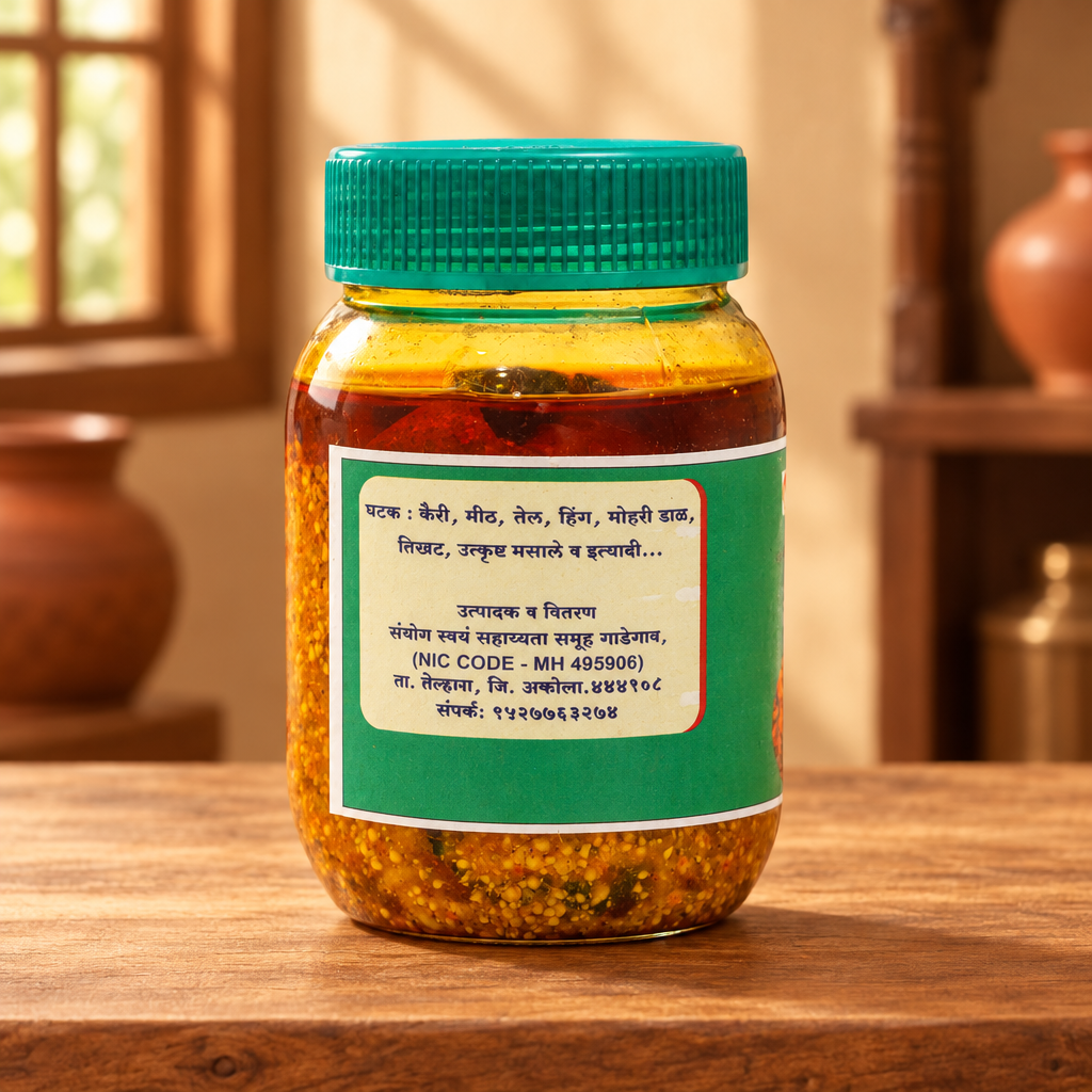 NISARG,Sanyog Mango Pickle, Natural Ingredients, No Artificial Essence, Pack of 250 gms