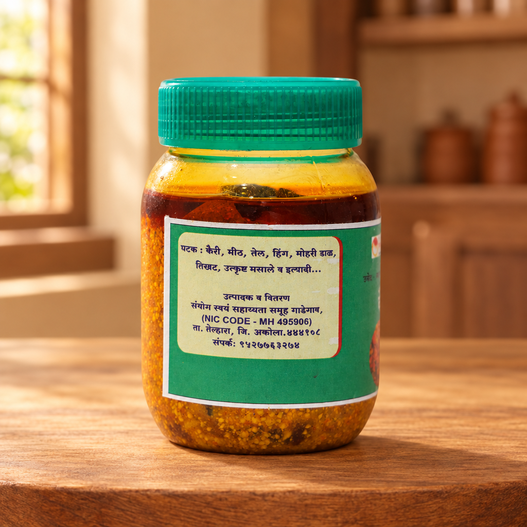 NISARG,Sanyog Mango Pickle, Natural Ingredients, No Artificial Essence, Pack of 500 gms