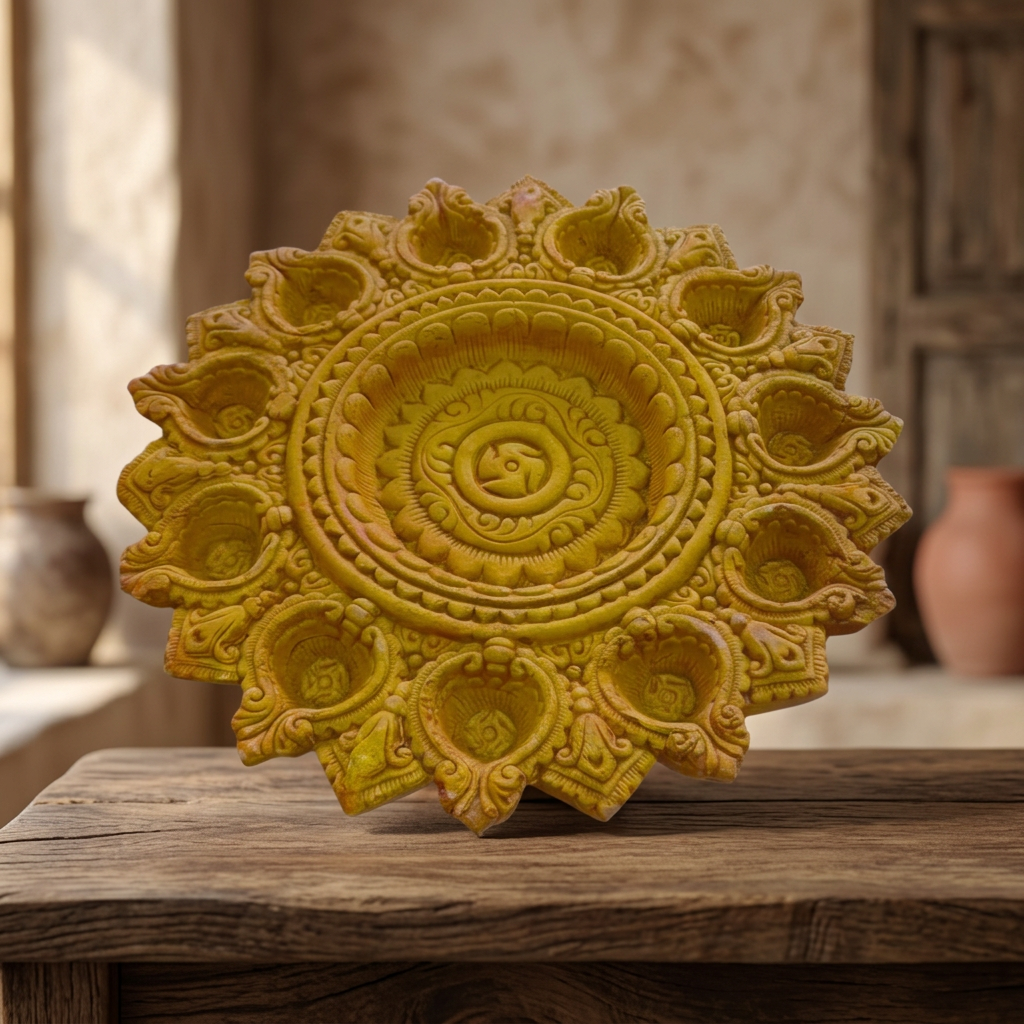 YASHASWINI MAHILA PG - Decorative Pooja Plate 11 Inches | Natural, Pure, Traditional, Handmade | 1